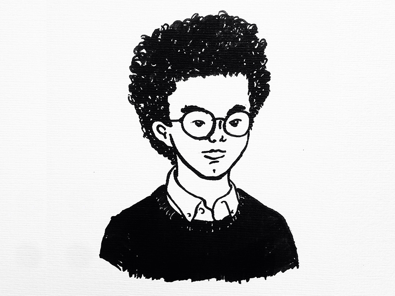 Curly Kid kid toroymoi curly portrait ink illustration