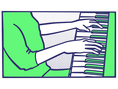 Pianista comics illustration music piano