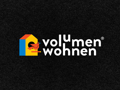 Volumen Wohnen birdhouse brand identity furniture logo web design