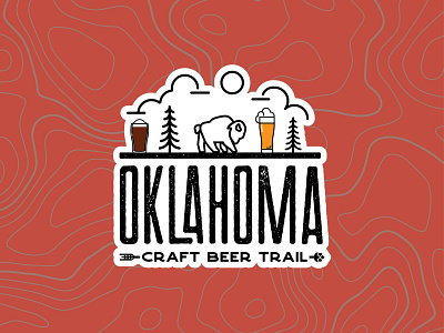 OKCBTV1 brand branding buffalo craft beer design illustration logo nature oklahoma trail travel