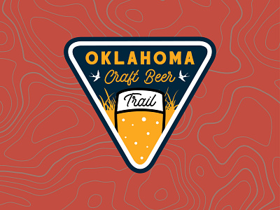 OKCBTV2 badge beer brand branding craft beer design illustration logo nature oklahoma trail vector