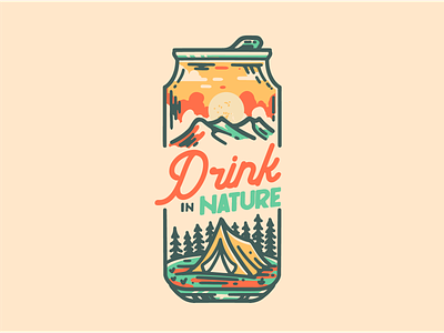 Drink in Nature beer branding craft beer design drink graphic design illus illustration logo nature outdoors summer vector