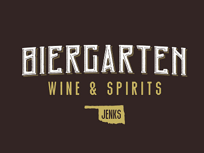 Biergarten Logo Final beer liquor store logo oklahoma revamp spirits wine wordmark
