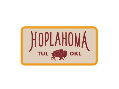 Hoplahoma Patch 2 apparel branding buffalo craft beer hops illustration