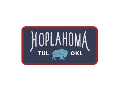 Hoplahoma Patch 3 apparel branding buffalo craft beer hops illustration