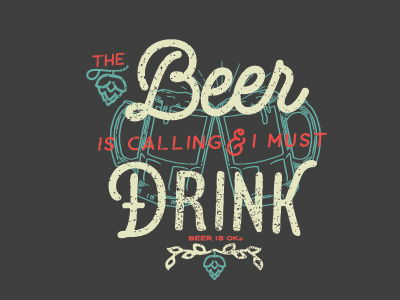 Beer Is Calling Sticker beer beer pun calling drink nature quote
