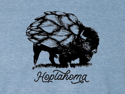 Hoppalo species buffalo craft beer hoplahoma hops hybrid illustration oklahoma sketch