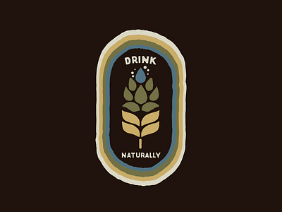 Drink Naturally barley beer brand branding design drink earthtone hops illustration natural shirt design water yeast