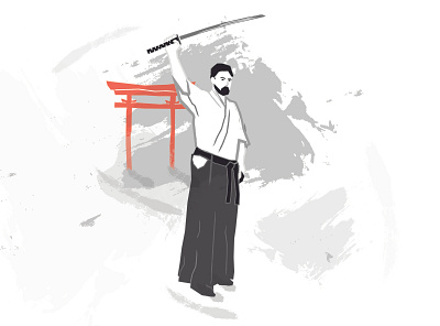 Martial arts illustration design illustration martial arts samurai vector illustration