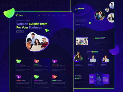 Landing page agency agency landing page apps design branding business website corporate design dark landing page dark mode design landing page landing page design landingpage ui ui ux ui design web template website website design