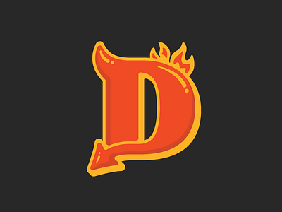 D is for Devil fire type design