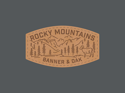 Rocky Mountain Banner & Oak Patch leather mountains national park ram
