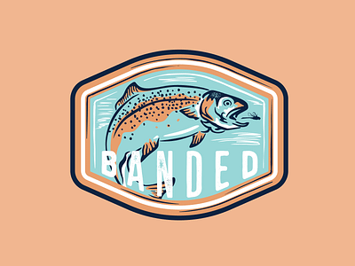 BANDED TROUT fish fishing illustration outdoor