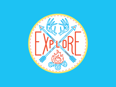 Explore Patch illustration outdoor single line