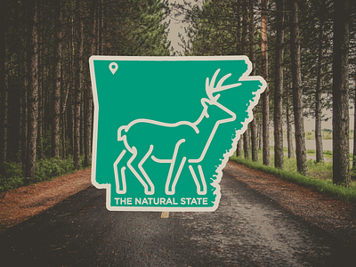 Arkansas, The Natural State arkansas deer home natural single line
