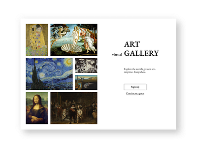 Art gallery sign up page daily ui dailyui dailyuichallenge figma figmadesign ui ui design uidesign