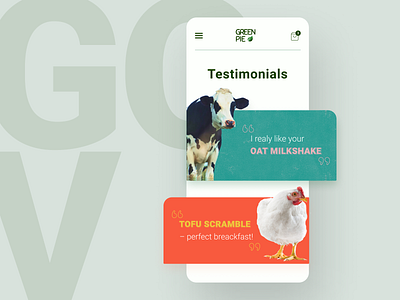 Testimonials for Vegan Restaurant. Daily UI 039