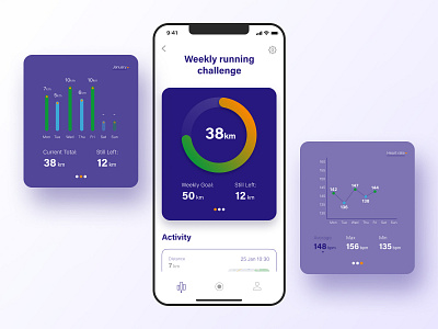 Progress tracking. Running App concept