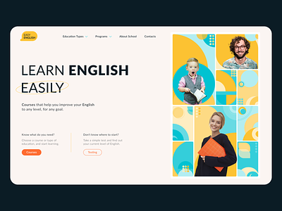 English school Landing Page. First screen concept figma figmadesign kyiv landingpage ui uidesign ukraine web webdesign website