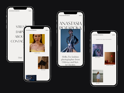 Fashion photographer portfolio website mobile