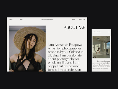 Fashion photographer portfolio website design minimal typography ui uidesign uiux user interface ux uxdesign web design webdesign
