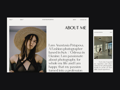 Fashion photographer portfolio website