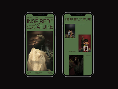 Inspired by Nature cover design figma mobiledesign photo typography ui uidesign webdesign