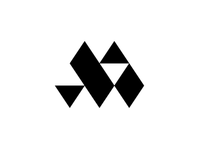 M Logo clean letter logo m simple triangle