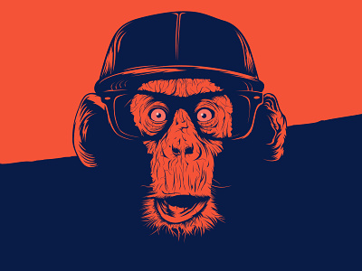 Chimpin' animal chimp chimpanzee digital art illustrator monkey pen tool vector vector art vector artwork vectorillustration