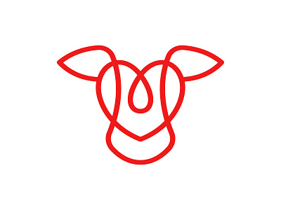 Heart Cattle Logo animal brand identity branding cattle clean cow heart identity line line logo logo logo concept logo design logo designer logo idea logomark love mark minimal simple