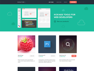 Source store css flat landing page site source store tools web