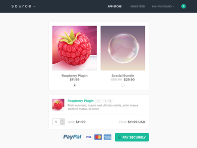 Checkout page