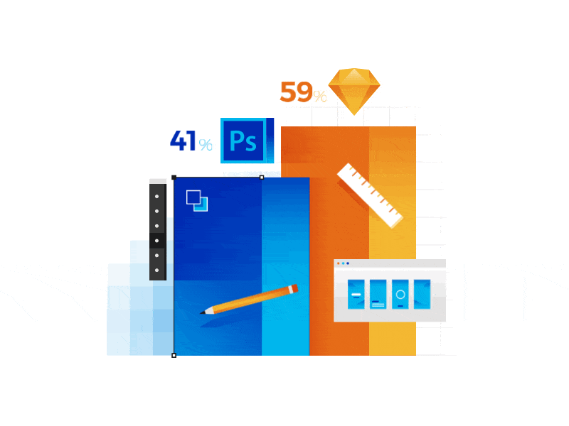 Did Sketch dethrone Photoshop in 2016? avocode chart design graph infographic landing page photoshop sketch ui web