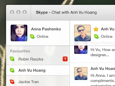 Skype redesign rebound + PSD app chat mac redesign skype ui