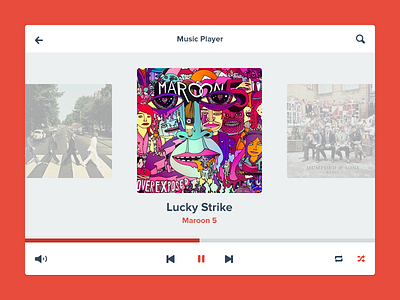 Music player cover music play player red ui