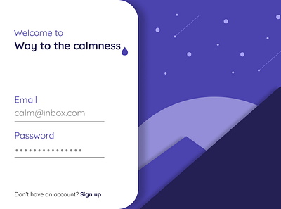 Sign up to calmness design ui vector web