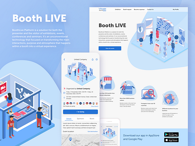 Booth Live android flat design ios presentation ui ux web web design website