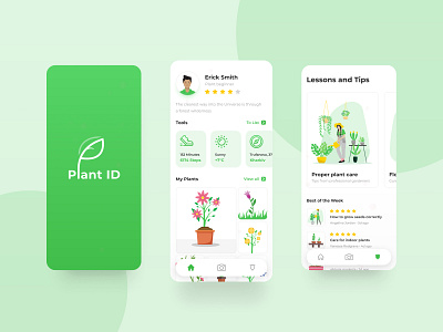 Plant ID android app app design art green illustrations ios logo plant presentation
