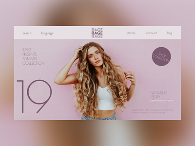 RAGE - Landing Page adobexd clothing design flat design online shopping shop shopping trend ui uidesign ux webdesign xd design