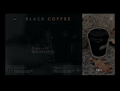 McCafe | Black Coffee adobexd black coffee dark theme dark ui design designer flat design ux webdesign webpagedesign
