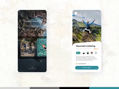 Fierce Discovery | Mobile App | Inspired adobexd adventure design app designs holidays mobile app design mobile application mountain rafting trekking uidesign uitrends ux xd design