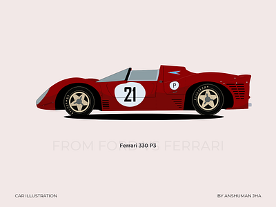 Car Illustration 04 | Ferrari 330 P3 art car design digital art ferrari graphic design illustration illustrator vector vector art