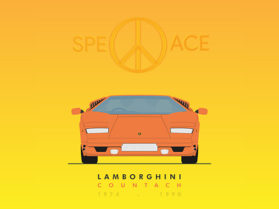 Car Illustration 05 | Lamborghini Countach adobe illustrator art car design digital art graphic design illustration illustration art lamborghini orange speed vector art