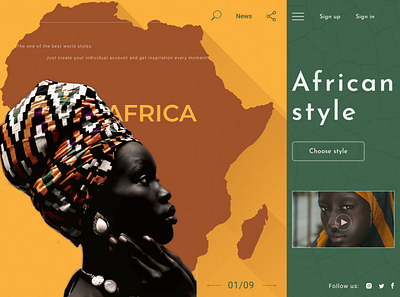 Landing page African headscarves africa african african woman design landing page style