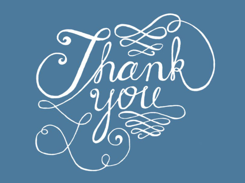 Thank You Hand Lettering by Courtney Cox for Radius on Dribbble