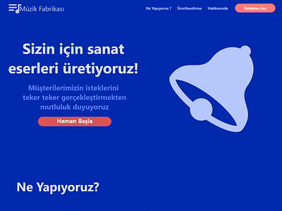 Hayali Müzik Şirketi Konsept Site Tasarımı