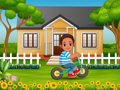 african boy with bike