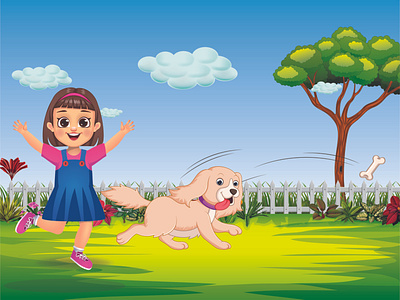 Girl with puppy advertising cartoon cartoon illustration corporate design illustraion illustration illustration art illustrations illustrator print design vector