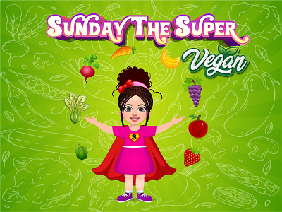 Sunday superhero vegan design graphic design illustration print design vector