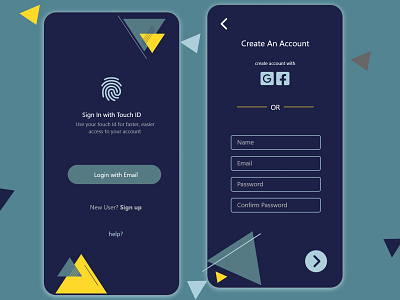 Sign in / Sign up Screen app design ui ux